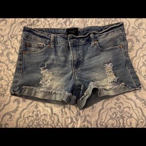 Light Wash Distressed Shorts